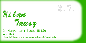 milan tausz business card
